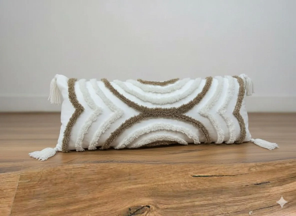 Beige Circle Lumbar Cushion